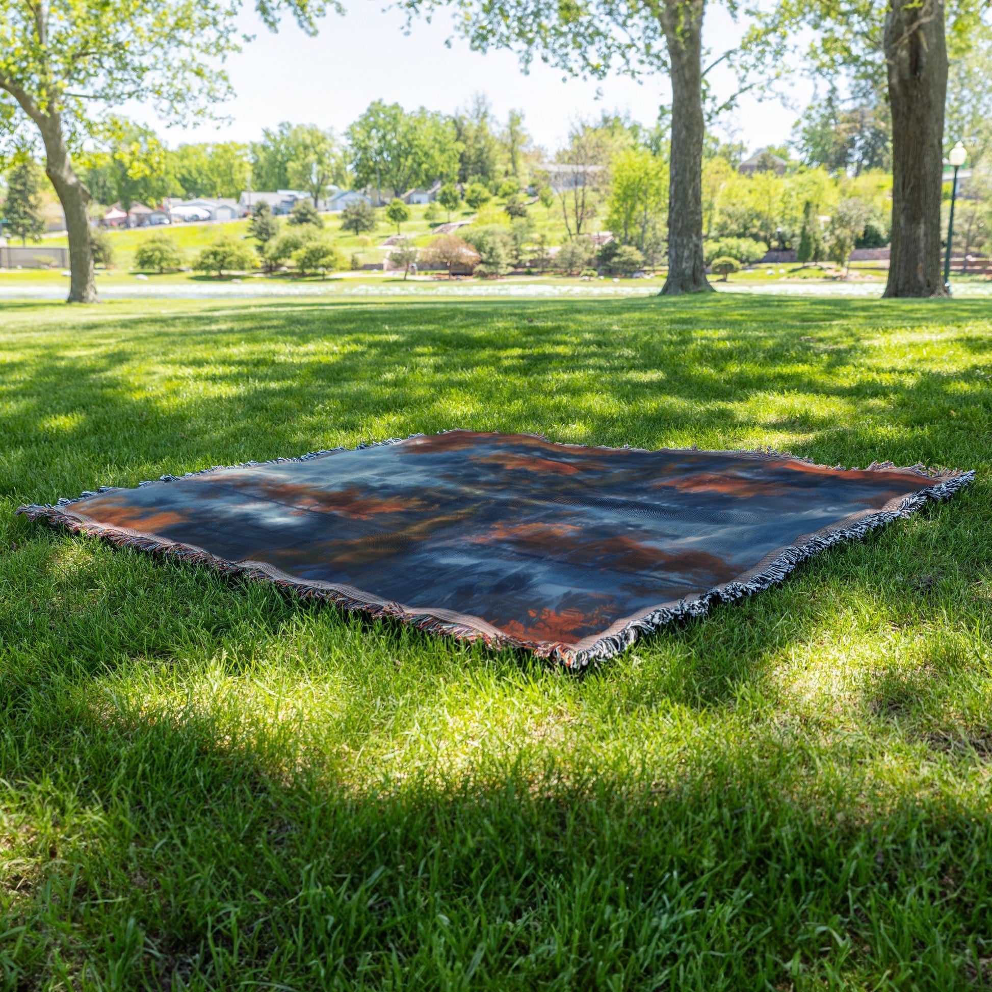 Autumn Reflection Woven Throw Blanket Natures Tranquil Forest Scene Cozy Fall Inspired Home Decor or Gift - Awakening Righteousness