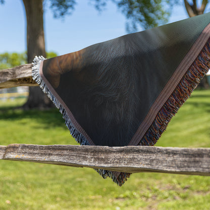 Adorable Baby Chimpanzee Woven Throw Blanket Playful Wildlife Art Decor Heartwarming Animal Lover Gift Perfect for Living Room Home or Office - Awakening Righteousness