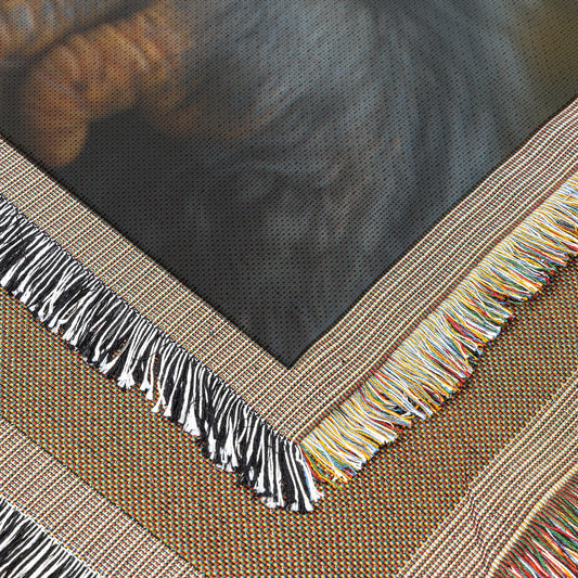 Adorable Baby Chimpanzee Woven Throw Blanket Playful Wildlife Art Decor Heartwarming Animal Lover Gift Perfect for Living Room Home or Office - Awakening Righteousness