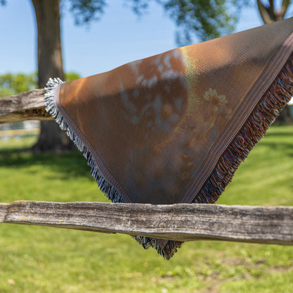 Adorable Baby Deer Woven Throw Blanket Serene Wildflower Meadow Wildlife Decor Perfect for Nature Lovers Cozy Home Living Room or Office Accent - Awakening Righteousness