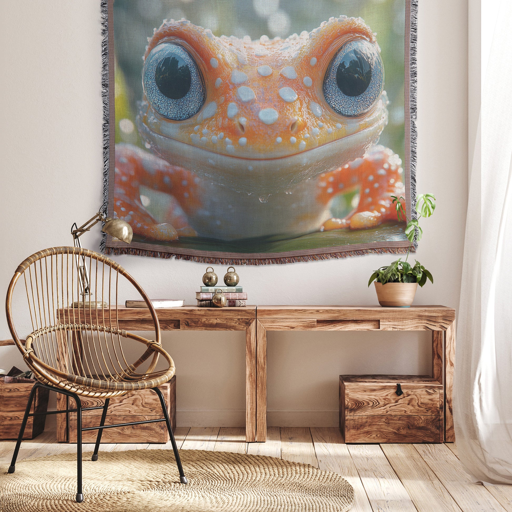 Adorable Baby Frog Throw Blanket Cozy Woven Kids Comfort Blanket Nature Inspired Blanket for Children - Awakening Righteousness