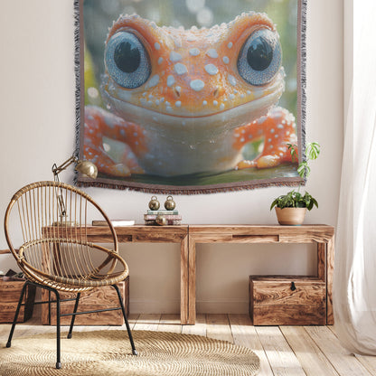 Adorable Baby Frog Throw Blanket Cozy Woven Kids Comfort Blanket Nature Inspired Blanket for Children - Awakening Righteousness
