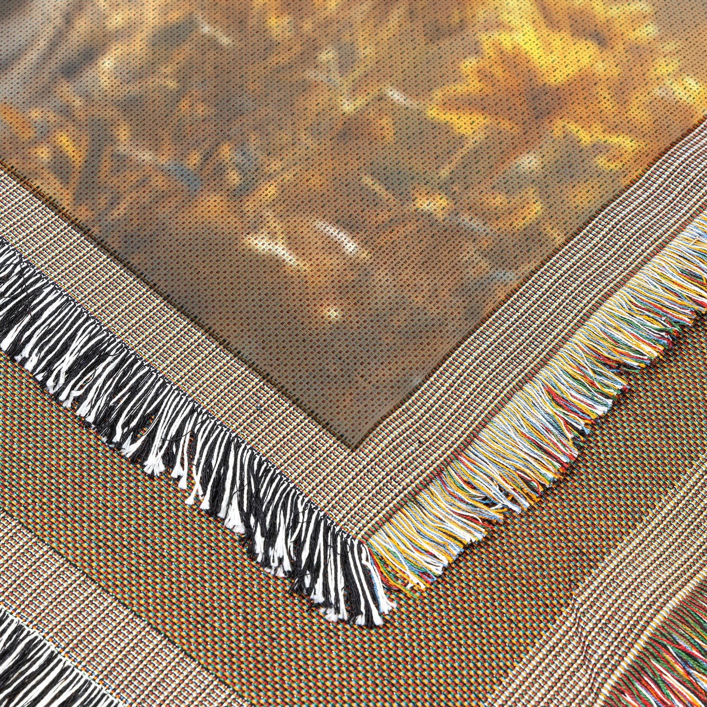 Baby Zebra in Flower Field Throw Blanket Cozy Woven Comfort Blanket with Serene Sunset Glow Nature Inspired Blanket for Tranquil Spaces - Awakening Righteousness