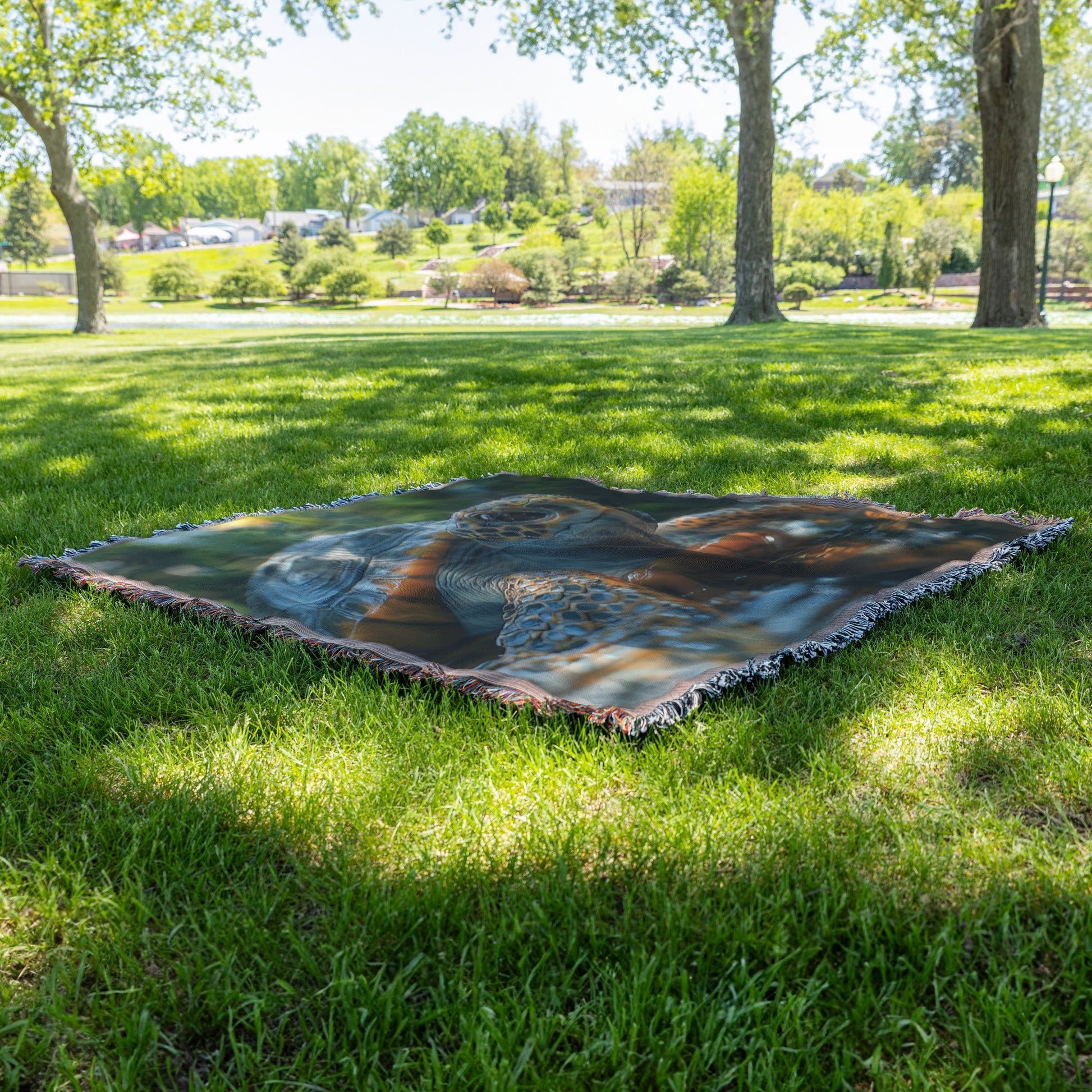 BaTurtle Swimming in Tropical Waters Throw Blanket  Cozy Woven Kids Comfort Blanket with Serene Ocean Scene  Holy Faith Inspired Prayer Healing Blanket for Children - Awakening Righteousness