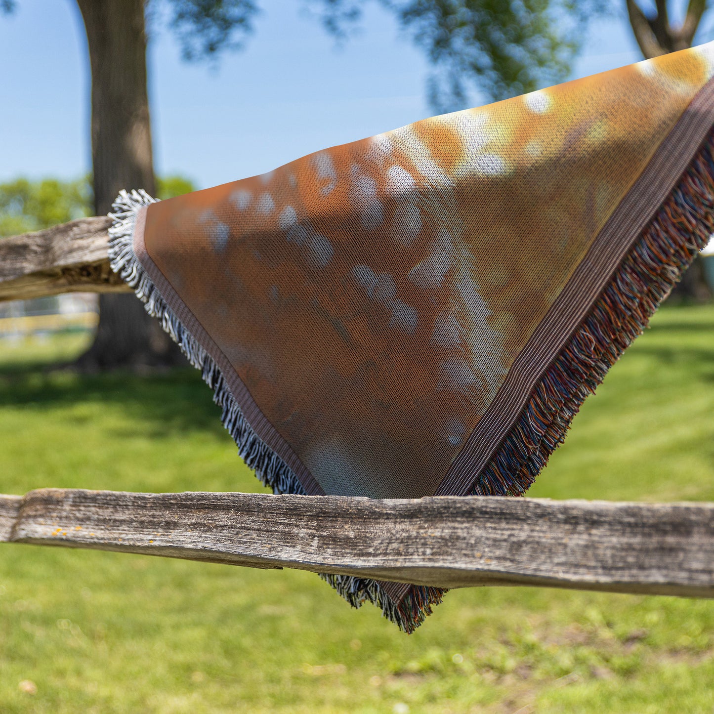 Charming Baby Deer Woven Throw Blanket  Autumn Meadow Wildlife Decor Perfect for Nature Lovers Cozy Home Living Room or Office Accent - Awakening Righteousness