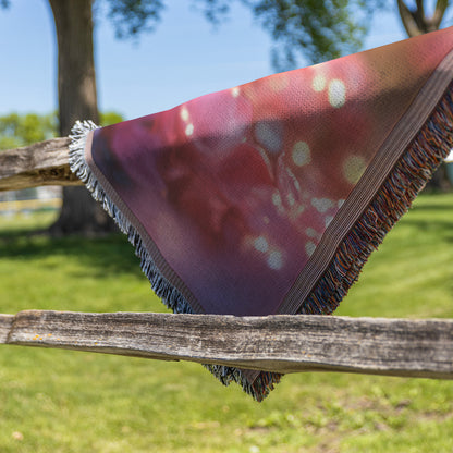 Charming Snail on Pink Flowers Woven Throw Blanket  Nature-Inspired Decor Perfect for Nature Lovers Cozy Home Living Room or Office Accent - Awakening Righteousness