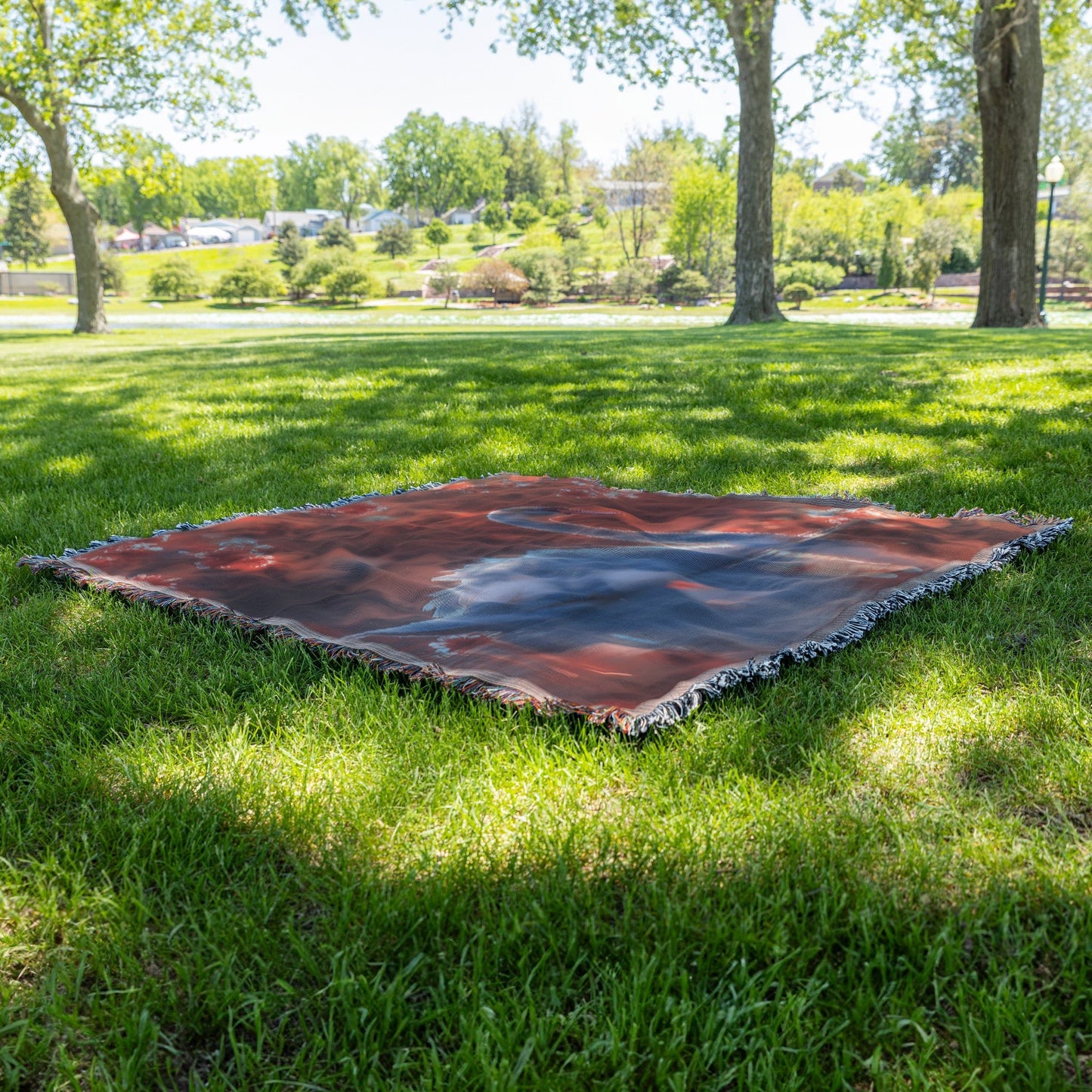 Cherry Blossom Swan Serenity Throw Blanket  Cozy Nature-Inspired Blanket with Elegant Beauty  Tranquil Lake Scene Healing Blanket for Home or Office Decor - Awakening Righteousness
