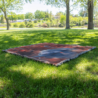 Cherry Blossom Swan Serenity Throw Blanket  Cozy Nature-Inspired Blanket with Elegant Beauty  Tranquil Lake Scene Healing Blanket for Home or Office Decor - Awakening Righteousness