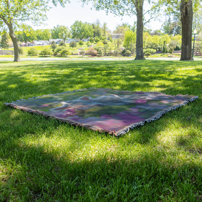 Cute Lamb in Flower Meadow Throw Blanket  Cozy Woven Kids Comfort Blanket with Springtime Joy  Holy Faith Inspired Prayer Healing Blanket for Children - Awakening Righteousness