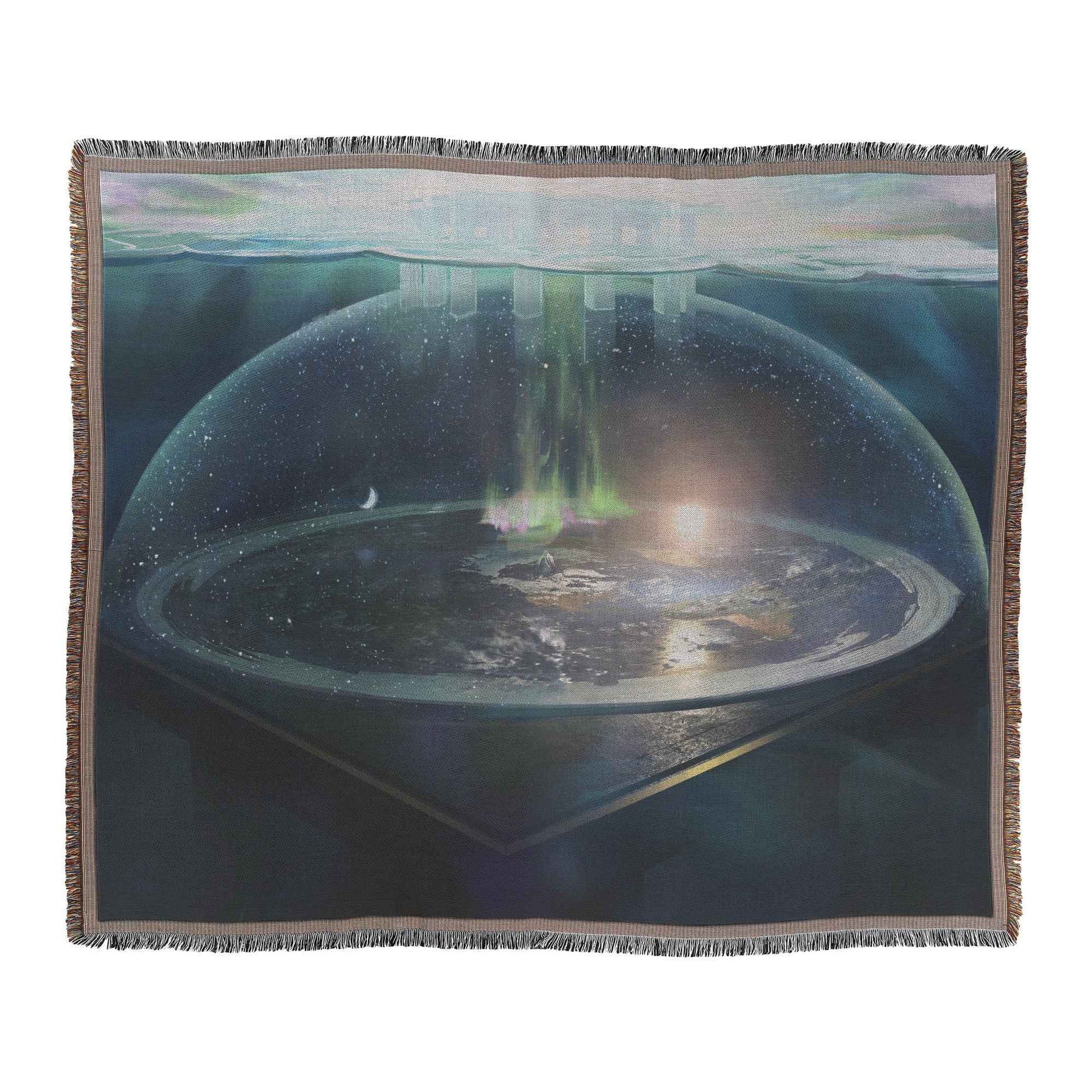 Divine Flat Earth and Firmament Christian Throw Blanket  Cozy Woven Kids Comfort Blanket with Heavenly Creation  Holy Faith-Inspired Earth & Cosmos Healing Blanket For Children