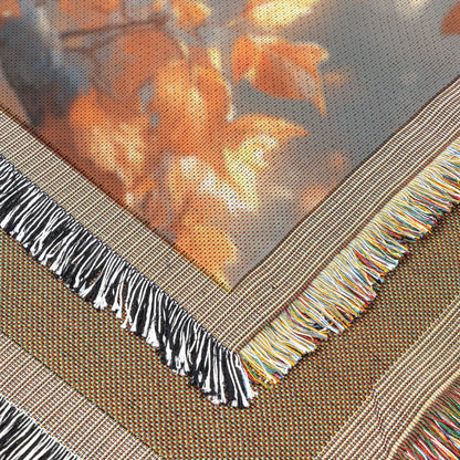 Elegant Wise Owl Woven Throw Blanket  Cozy Autumn Wildlife Decor Perfect for Nature Lovers Home Living Room Office Accent Fall Inspired Blanket for Tranquil Ambiance - Awakening Righteousness