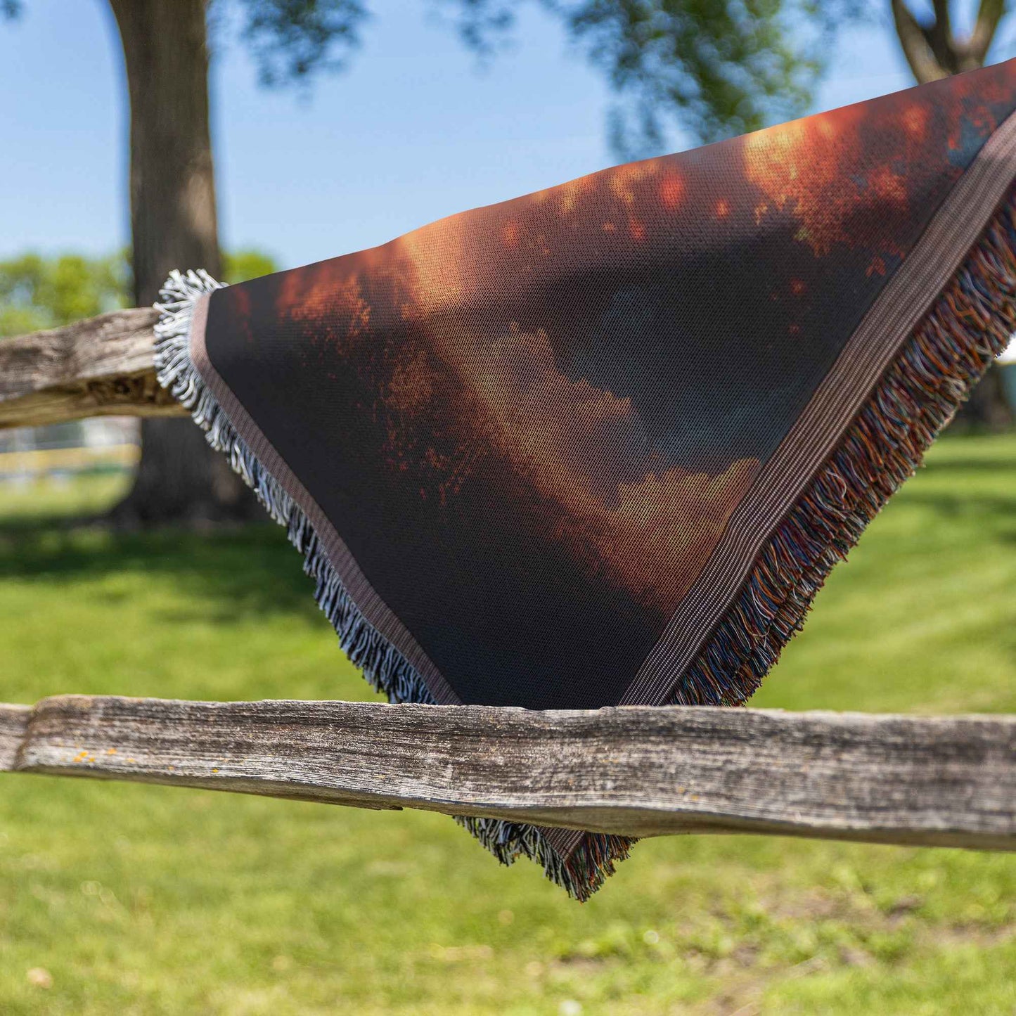 Enchanting Tree with Vibrant Orange Leaves Christian Throw Blanket  Cozy Woven Kids Comfort Blanket  Holy Faith Inspired Healing Blanket for Children