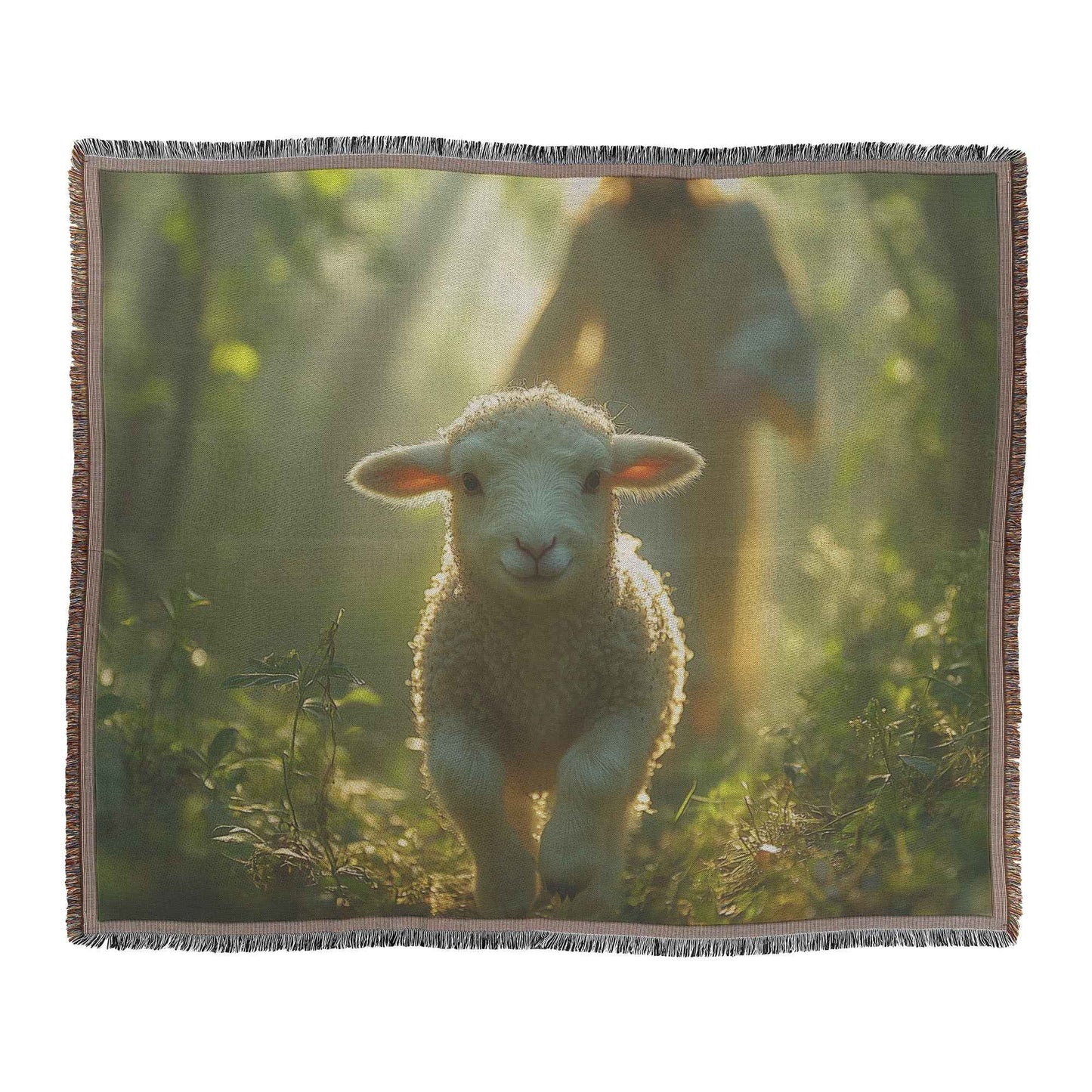 Gentle Love of Jesus with Adorable Lamb Christian Throw Blanket  Cozy Woven Kids Comfort Blanket  Holy Faith Inspired Healing Blanket for Children