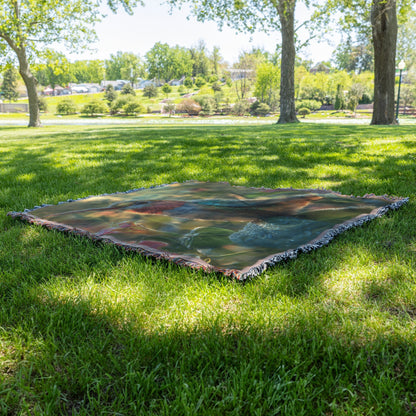 Hummingbird on Flower Throw Blanket  Cozy Woven Comfort Blanket with Morning Serenity  Nature-Inspired Prayer Healing Blanket for Children - Awakening Righteousness