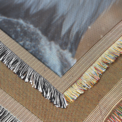 Majestic Bald Eagle Woven Throw Blanket  Stunning Wildlife Blanket with Snowy Backdrop and Sharp Eyes for Nature Lovers  Perfect for Living Room Bedroom or Winter Home Décor - Awakening Righteousness