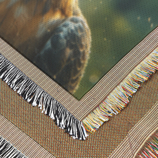 Majestic Eagle in the Forest  Dawn Rain Scene Woven Throw Blanket Featuring Powerful Wildlife and Natural Beauty for Home and Office Décor - Awakening Righteousness