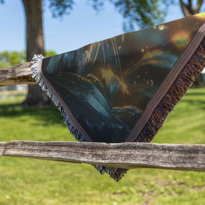 Mystical Black Cat Firefly Throw Blanket  Cozy Woven Kids Comfort Blanket with Magical Charm  Enchanted Nature-Inspired Blanket for Children - Awakening Righteousness
