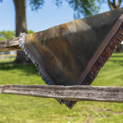 Nature-Inspired Woven Throw Blanket  Kangaroos in Enchanted Forest with Sunlit Wildflowers Cozy and Serene Wildlife Art for Home Living Room Bedroom Office - Awakening Righteousness