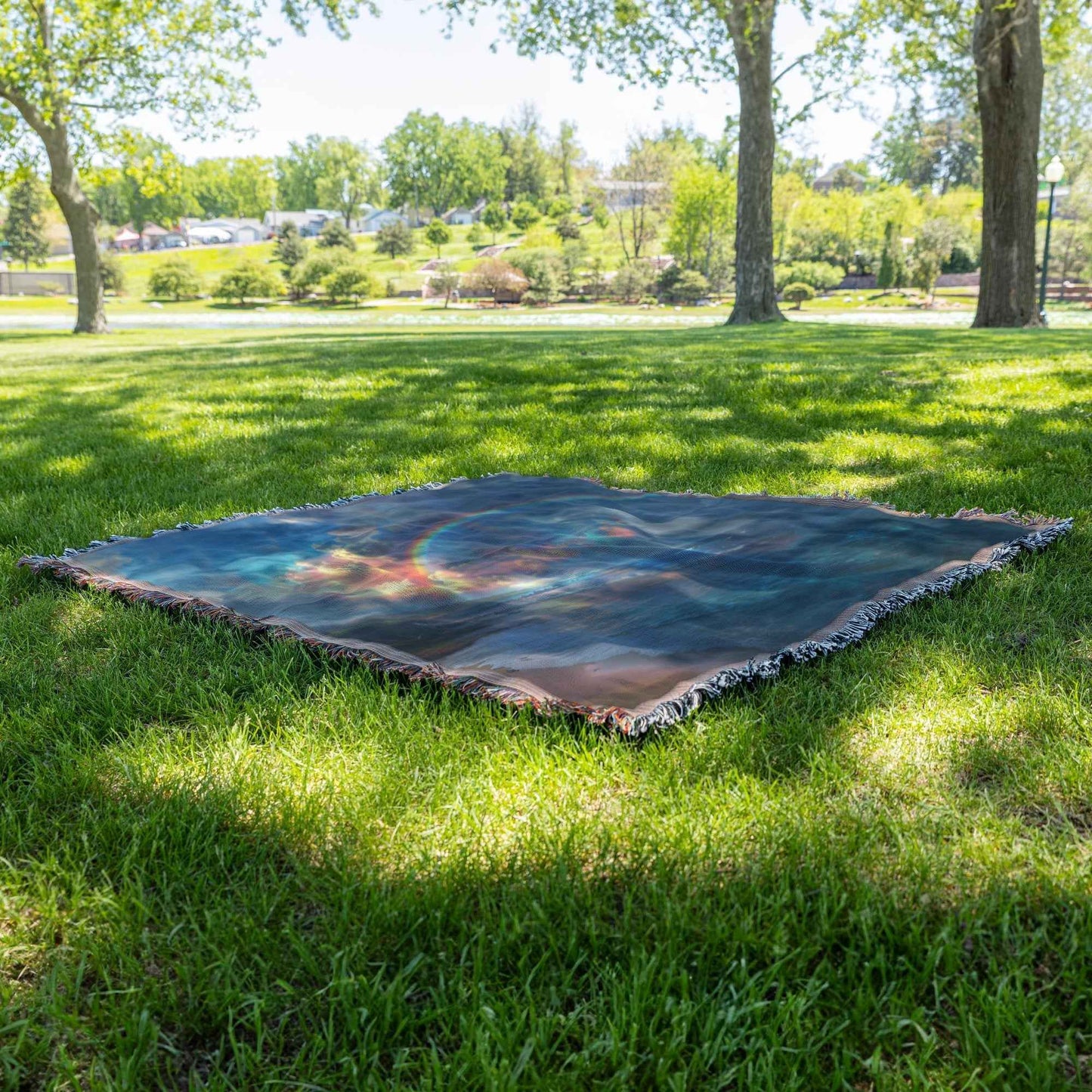 Rainbow Over the Sea Christian Throw Blanket  Cozy Woven Kids Comfort Blanket with Hope and Peace  Faith-Inspired Magic and Joy Blanket For Children