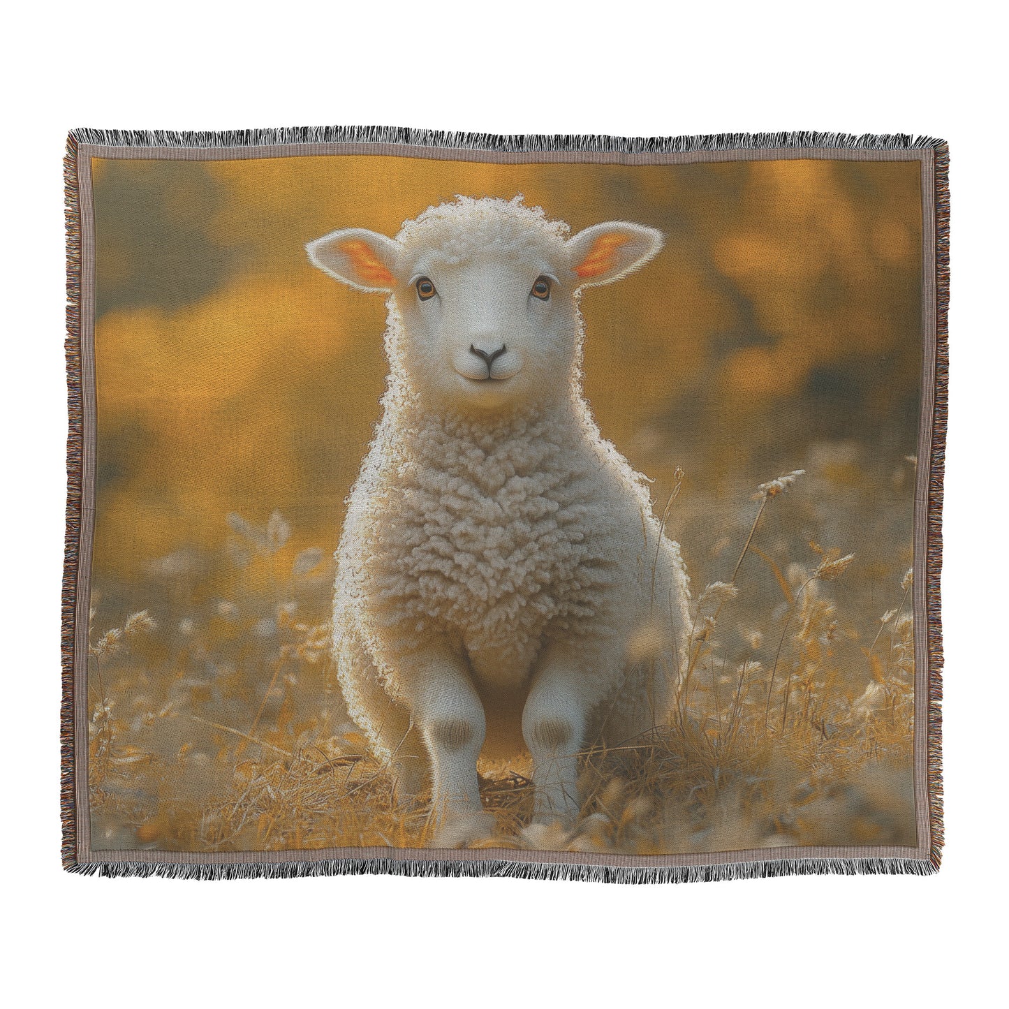 Sheep in Autumn Grass Christian Throw Blanket  Cozy Woven Kids Comfort Blanket with Warmth  Holy Faith Inspired Prayer Healing Blanket for Children - Awakening Righteousness