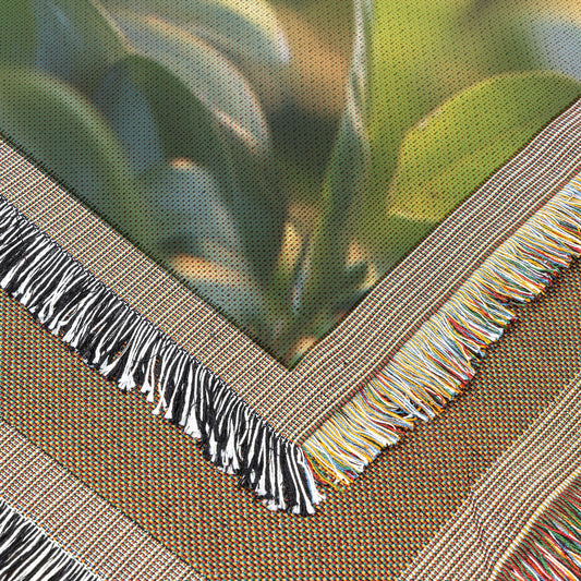 Vibrant Parrot in Tropical Paradise Throw Blanket  Cozy Woven Kids Comfort Blanket with Exotic Beauty  Nature-Inspired Prayer Healing Blanket for Children - Awakening Righteousness