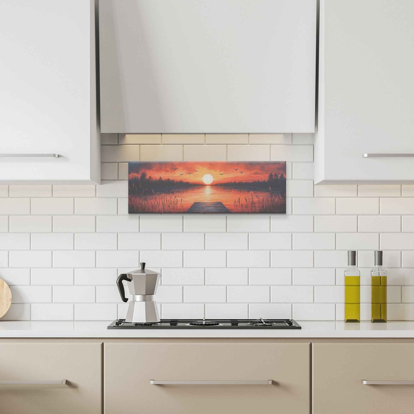 Panoramic Red Sunset Canvas Art