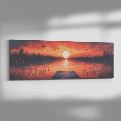 Panoramic Red Sunset Canvas Art