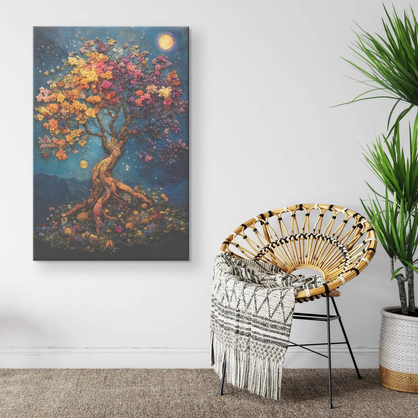 Beautiful Biblical Tree Of Life In The Garden Of Eden   Christian Canvas Wall Art