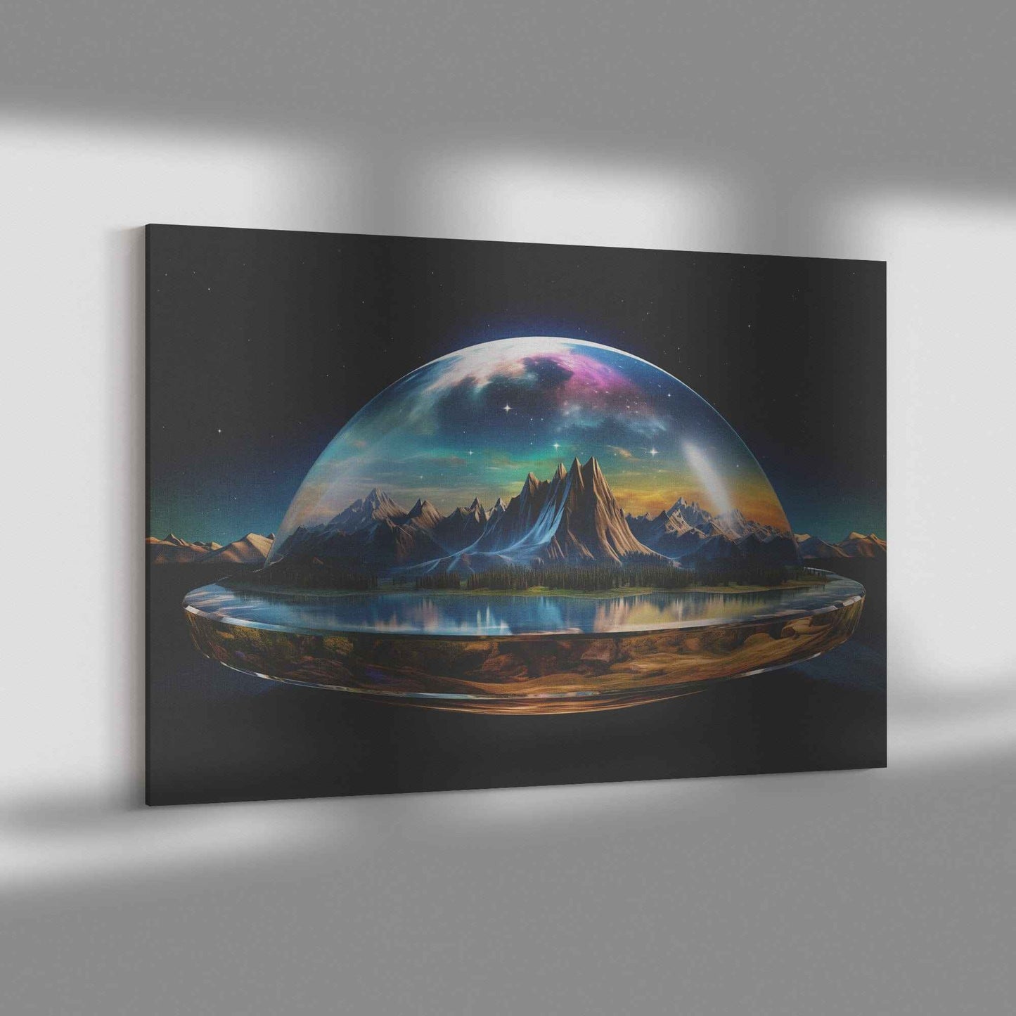 Flat Earth With Firmament Fantasy Canvas Art