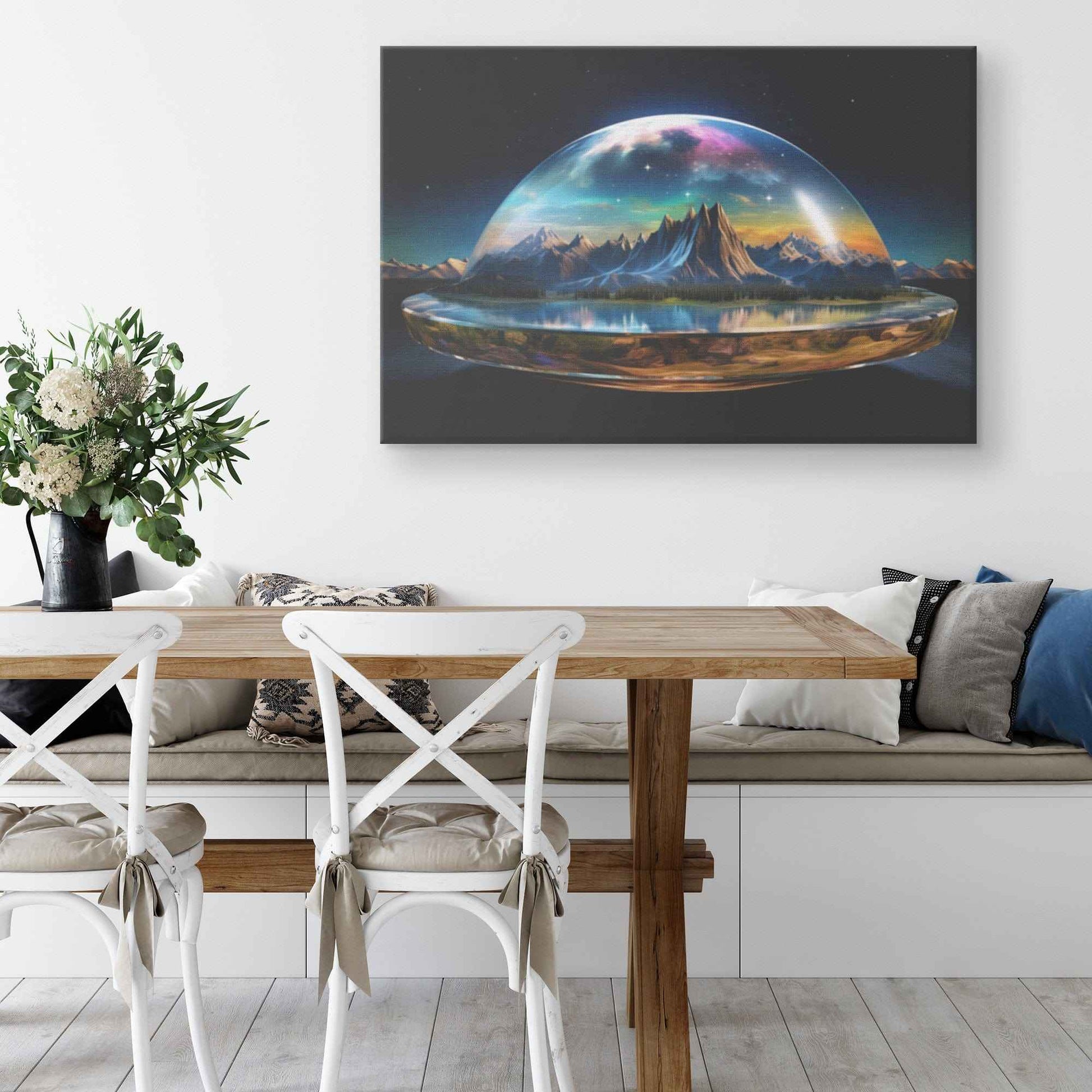 Flat Earth With Firmament Fantasy Canvas Art