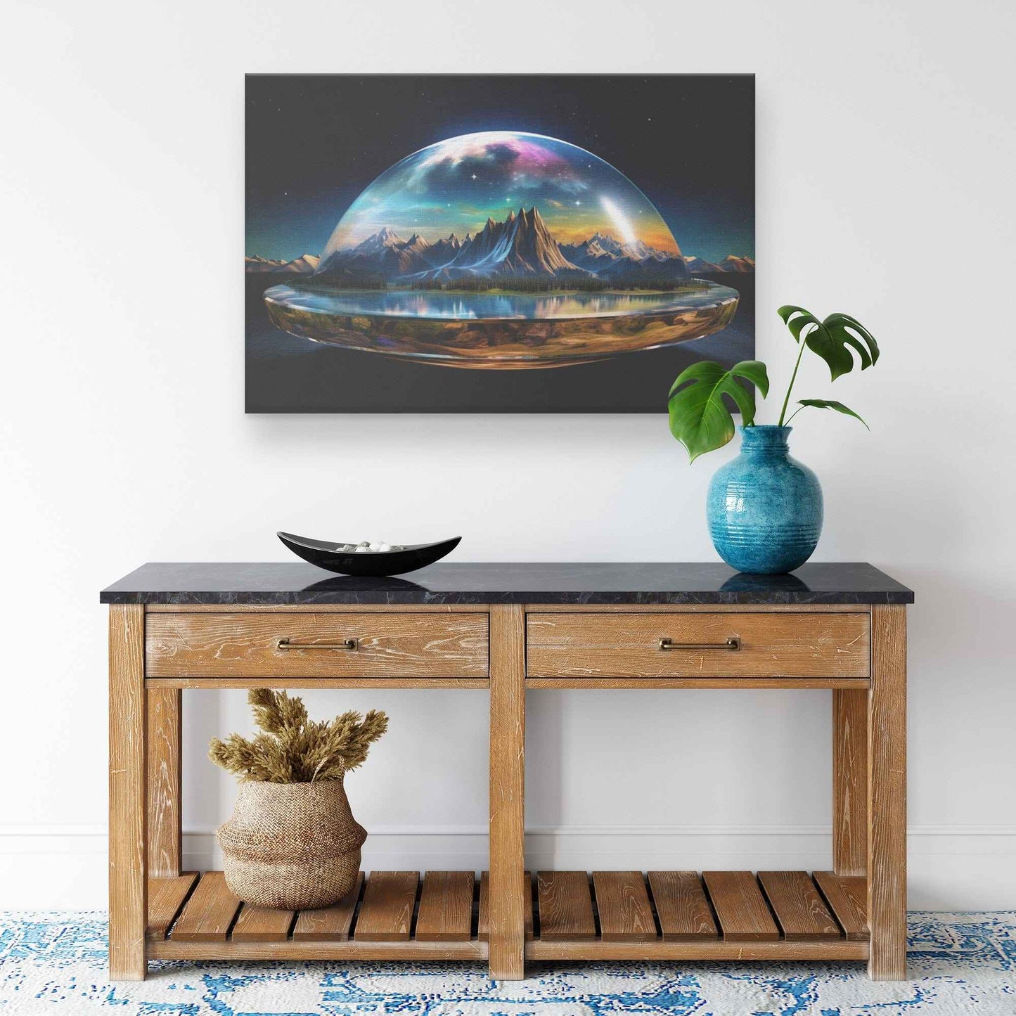 Flat Earth With Firmament Fantasy Canvas Art