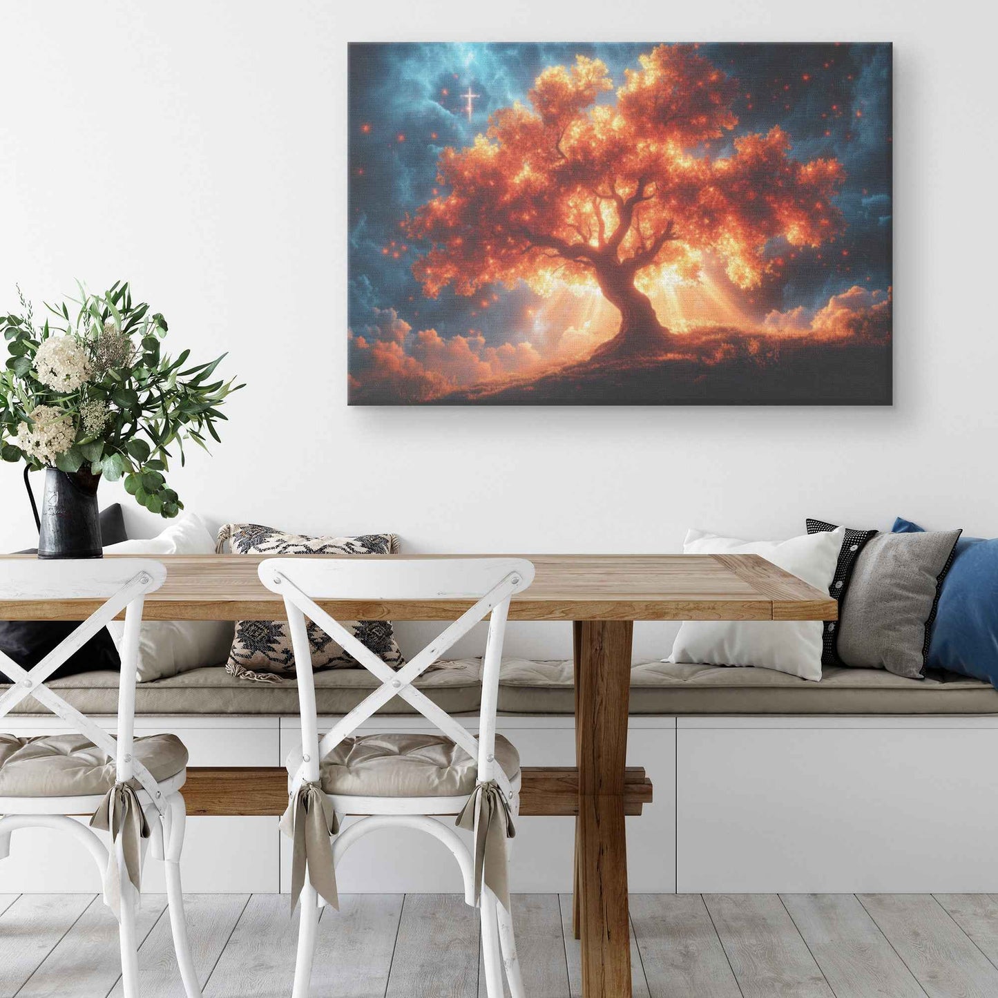 The Beautiful Red Tree Of Life In The Garden Of Eden   Christian Canvas Wall Art Decor