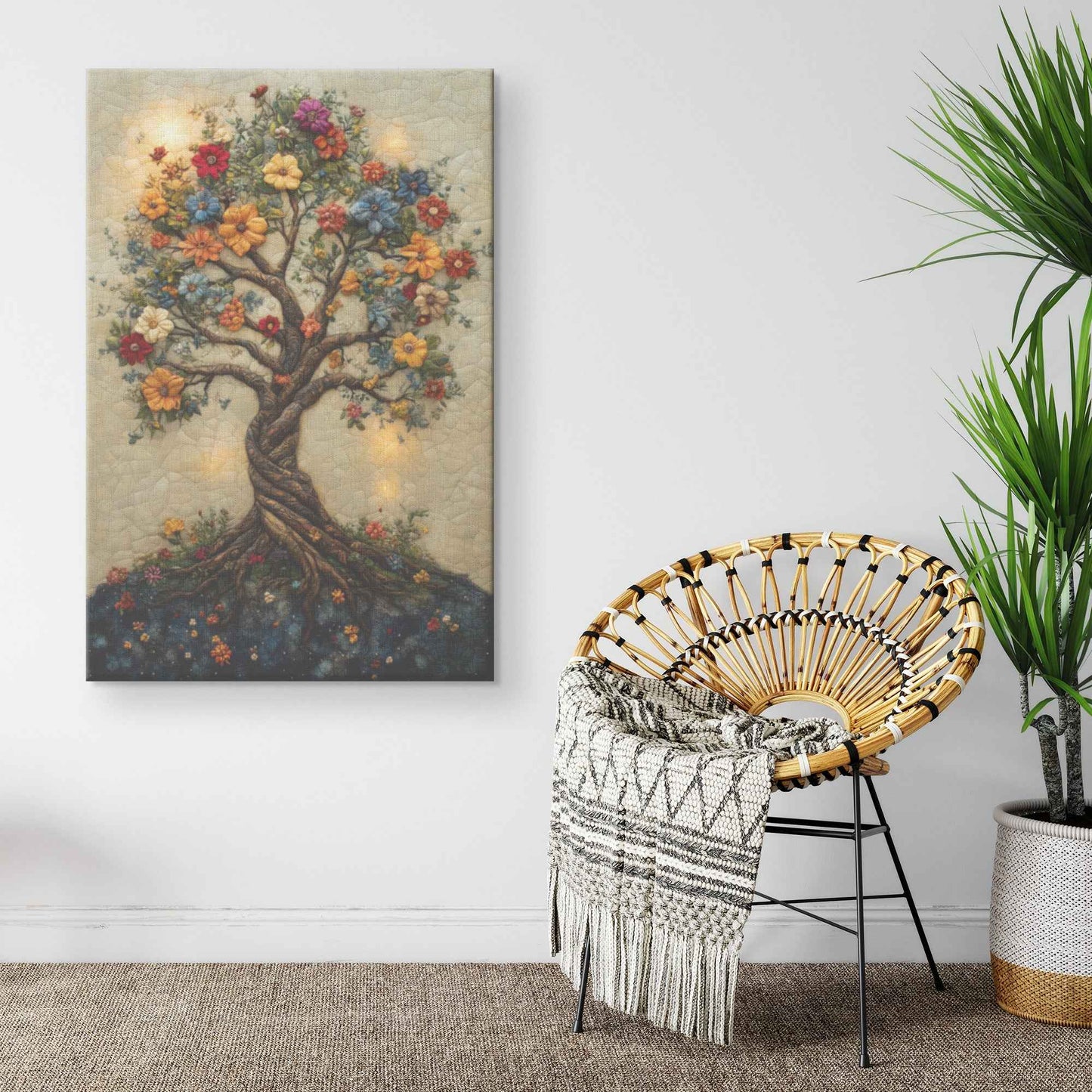 Tree Of Life In The Holy Garden Of Eden   Christian Canvas Wall Art