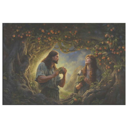 Adam & Eve In The Garden Of Eden Classic Canvas Wall Art