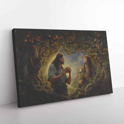 Adam & Eve In The Garden Of Eden Classic Canvas Wall Art