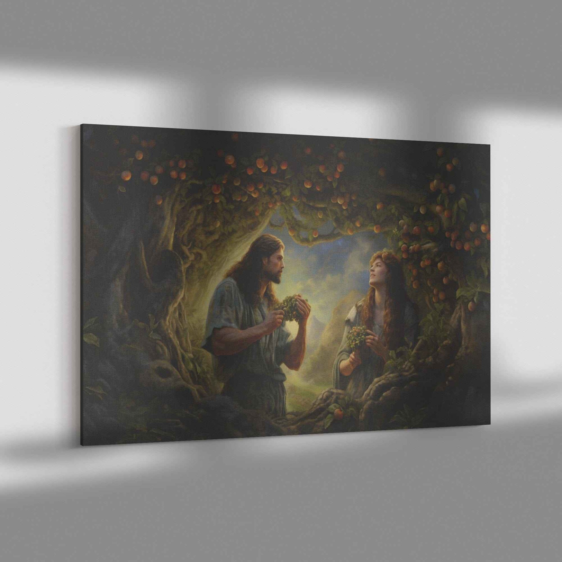 Adam & Eve In The Garden Of Eden Classic Canvas Wall Art