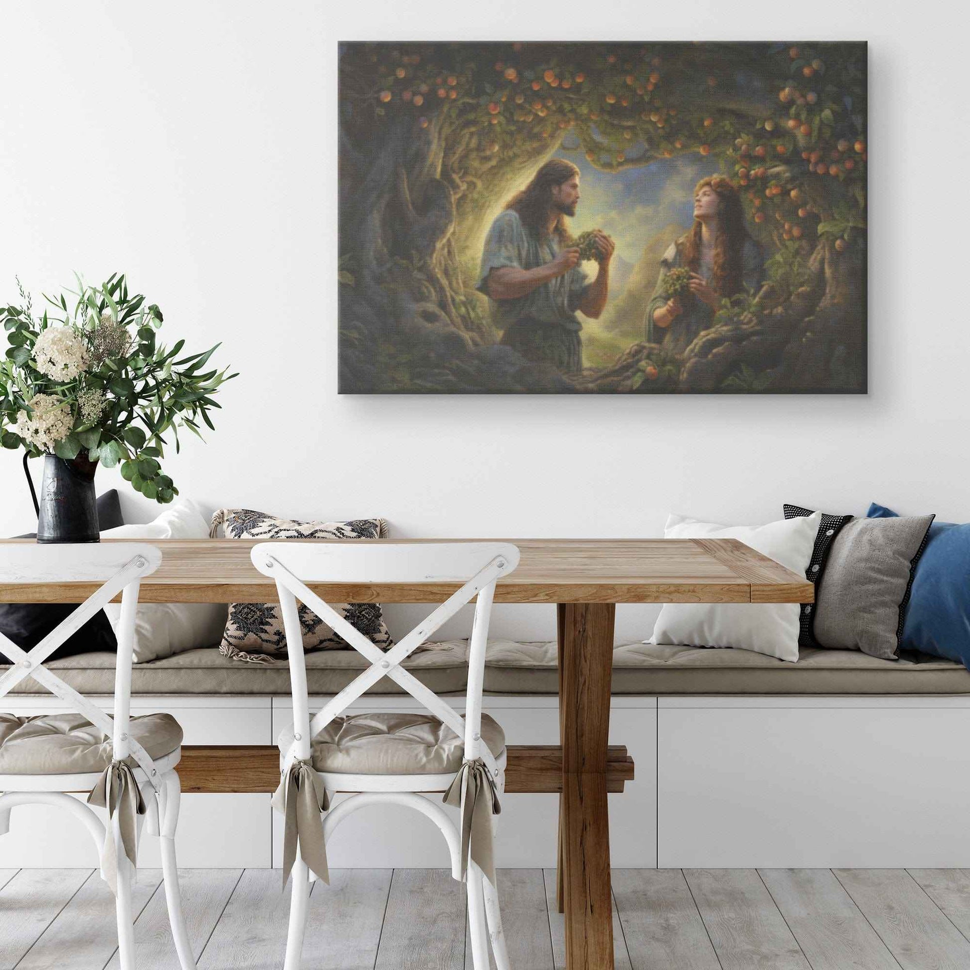 Adam & Eve In The Garden Of Eden Classic Canvas Wall Art