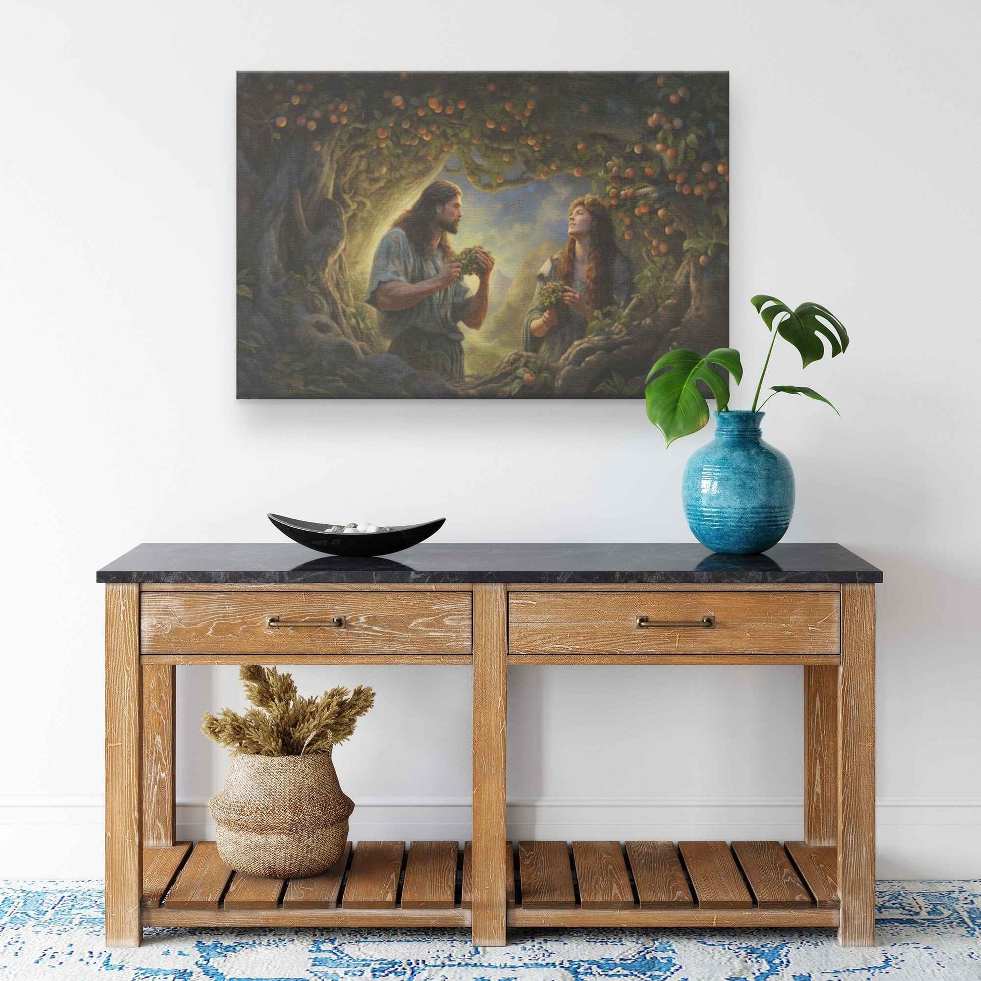 Adam & Eve In The Garden Of Eden Classic Canvas Wall Art