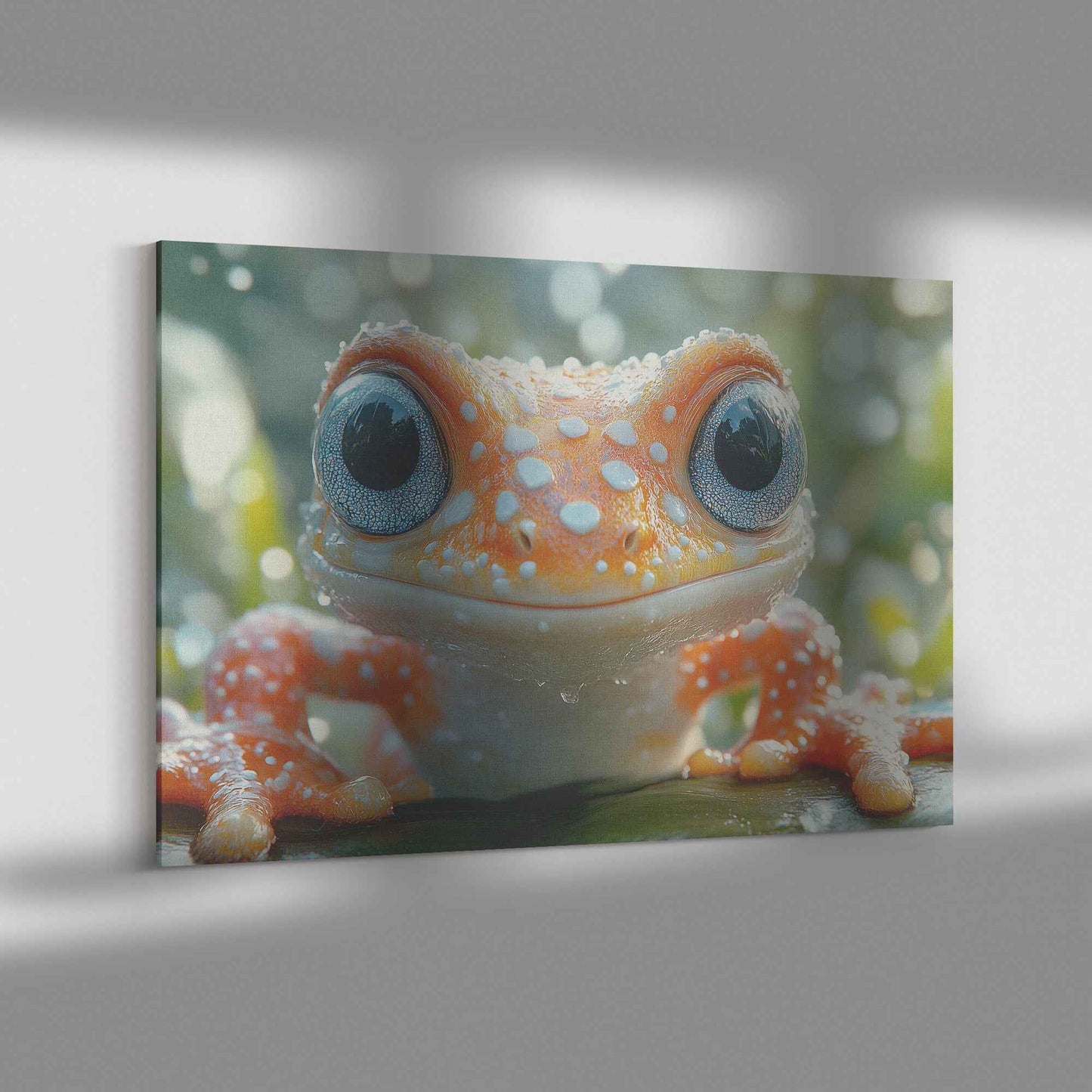 Adorable Baby Frog with Sparkling Blue Eyes in the Jungle Canvas Wall Art Decor