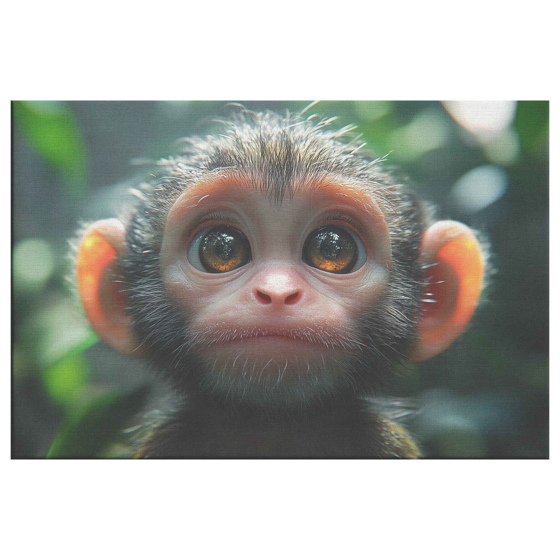 Adorable Monkey A Cute Little Monkey in the Jungle   Christian Canvas Wall Art Decor