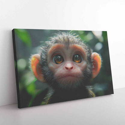 Adorable Monkey A Cute Little Monkey in the Jungle   Christian Canvas Wall Art Decor