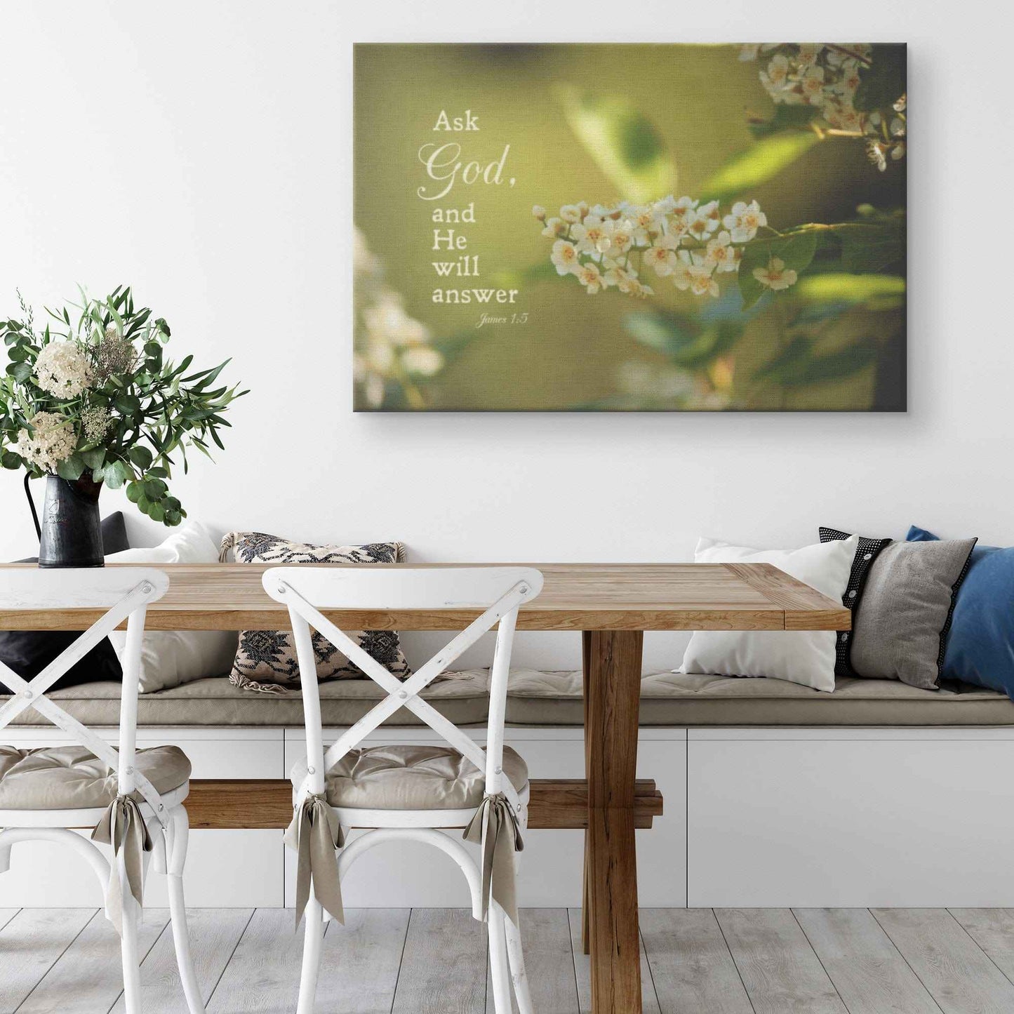 Ask God And He Will Answer James 15 Canvas Wall Art