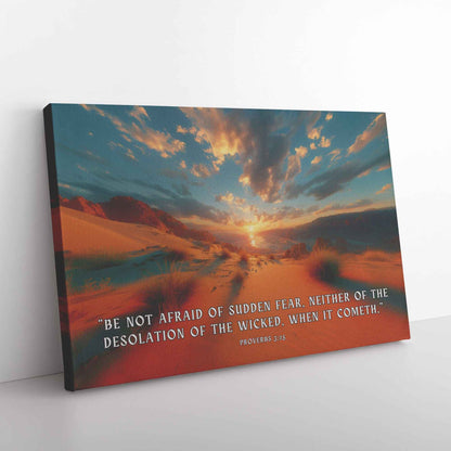 Be not afraid of sudden fear neither of the desolation of the wicked when it cometh Proverbs 325 Canvas Wall Art