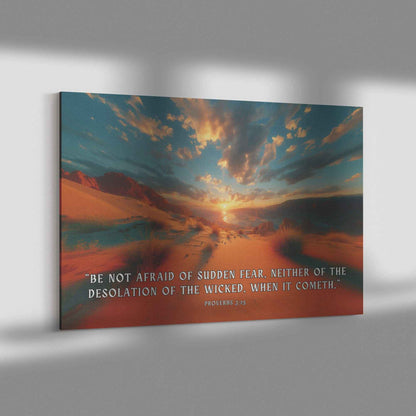 Be not afraid of sudden fear neither of the desolation of the wicked when it cometh Proverbs 325 Canvas Wall Art