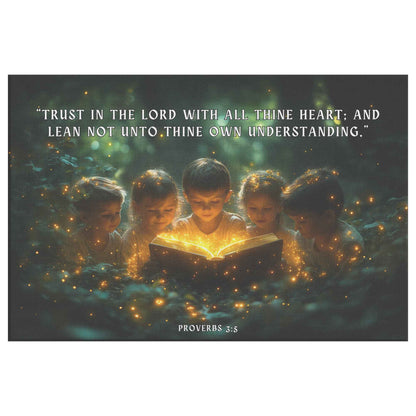 Bible Adventures Children Reading The Bible Together Canvas Art DecorTrust in the LORD with all thine heart; and lean not unto thine own understanding.