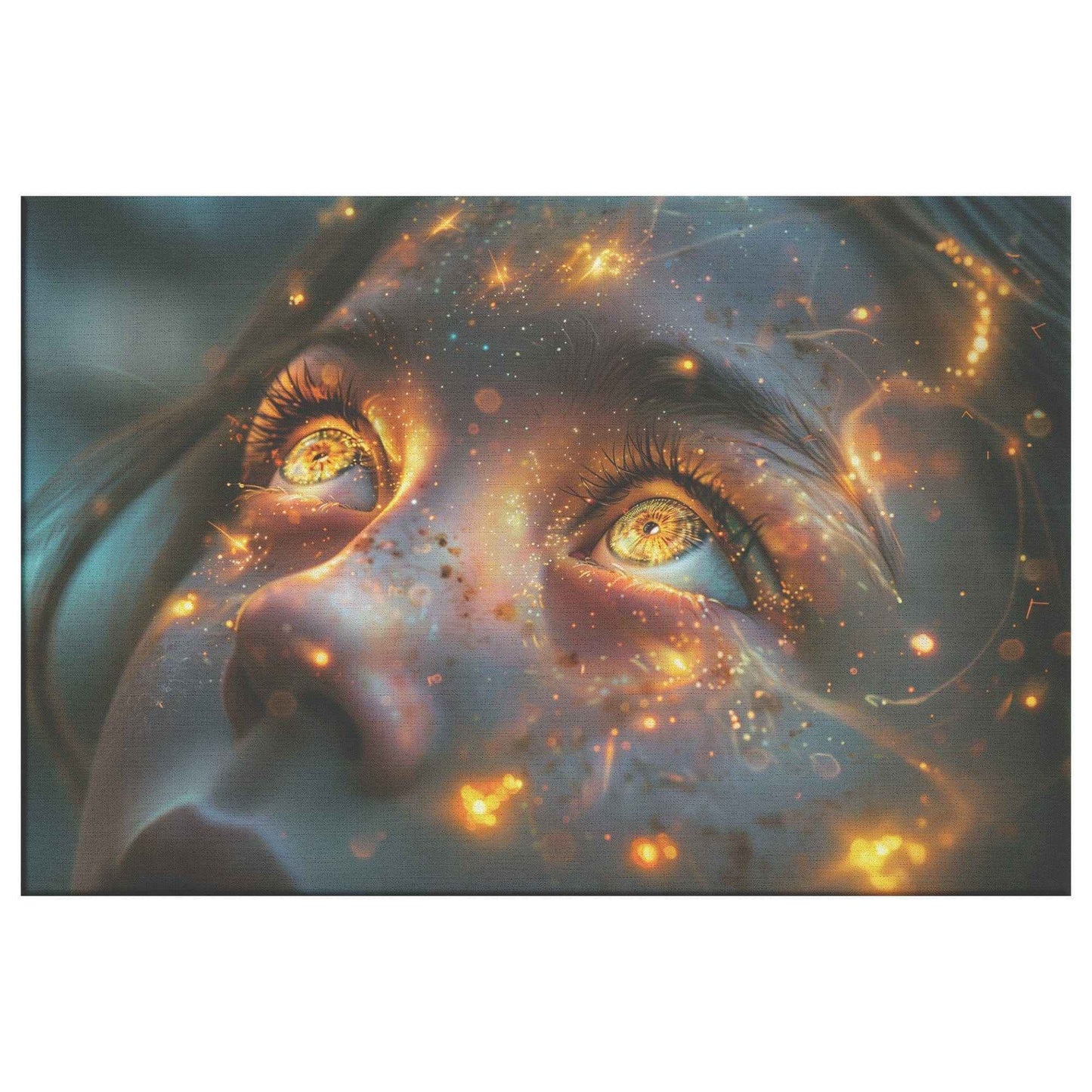 Christian Girl With Beautiful Eyes Looking Up At The Lord God Jesus Christ Canvas Art Piece