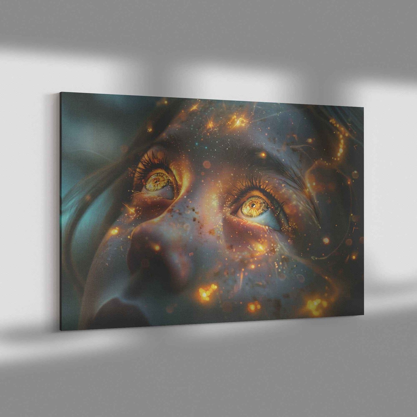Christian Girl With Beautiful Eyes Looking Up At The Lord God Jesus Christ Canvas Art Piece