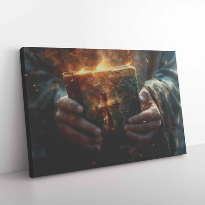 Christian Grasping The Bible With Faith Canvas Art  Ministry