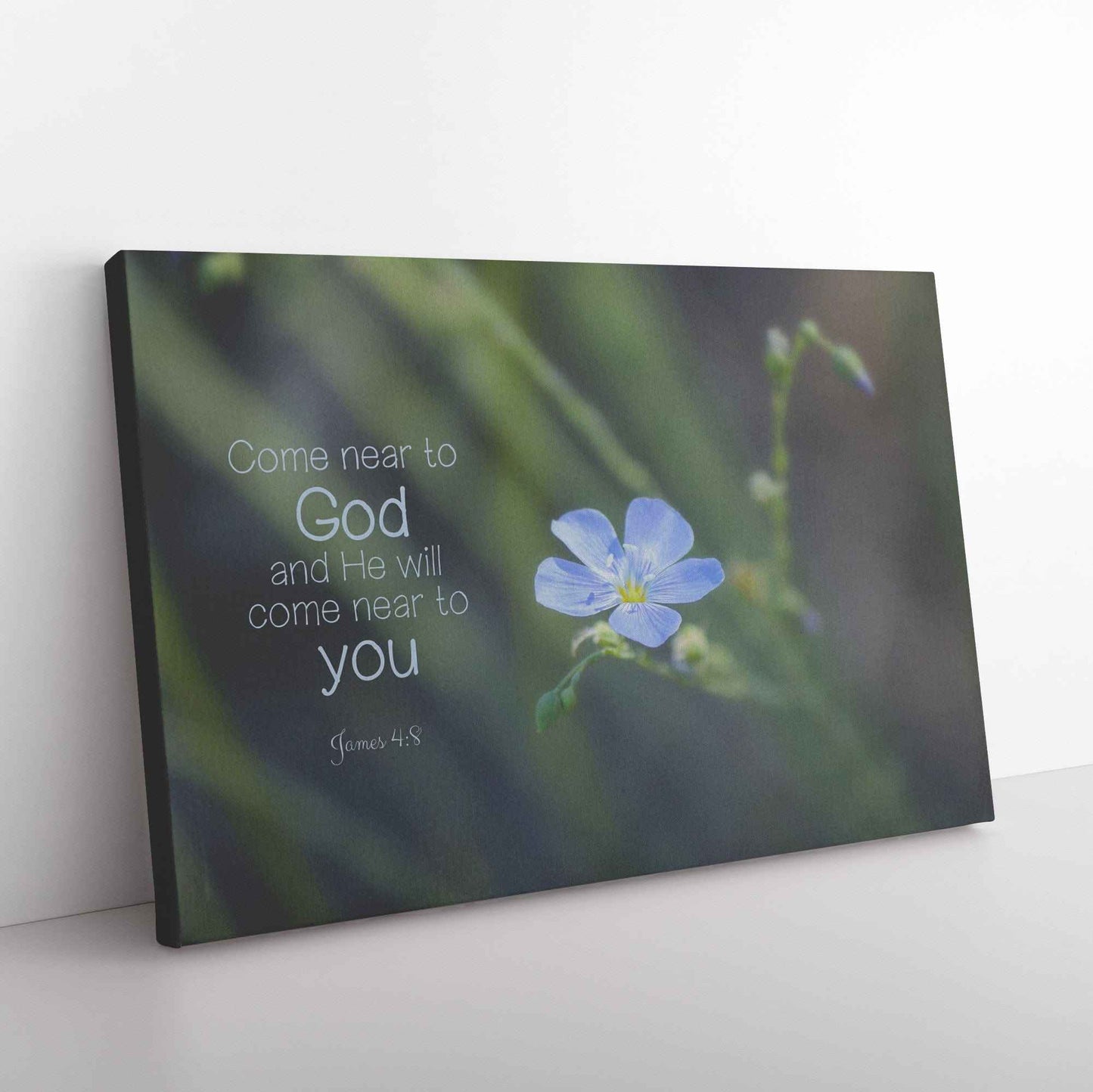 Come Near To God & He Will Come Hear To You James 48 Christian Canvas Wall Art