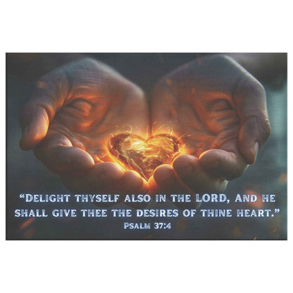 Delight thyself also in the LORD And he shall give thee the desires of thine heart Canvas Wall Art Piece